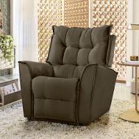 Poltrona Reclinavel Do Papai Para Sala King Tecido Veludo Castor - 6