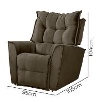 Poltrona Reclinavel Do Papai Para Sala King Tecido Veludo Castor - 8