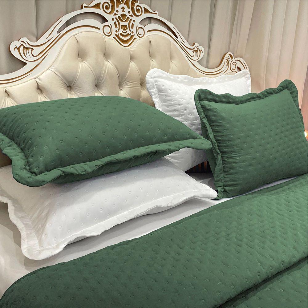 Coordenado Cobre Leito King E Lençol Diplomata 7 Peças - Verde - 100% Poliéster - 6