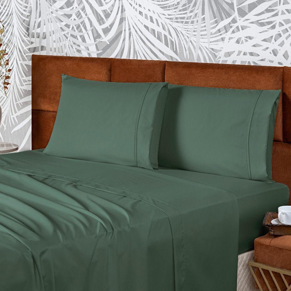 Coordenado Cobre Leito King E Lençol Diplomata 7 Peças - Verde - 100% Poliéster - 7