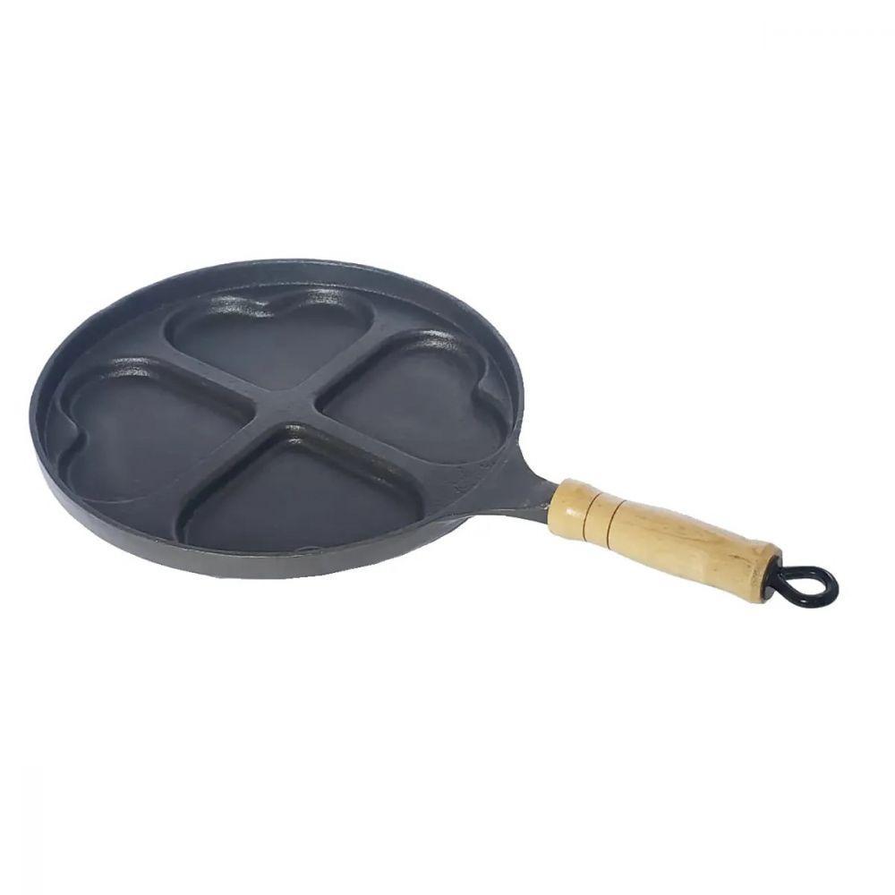 Frigideira Frita 04 Ovos Coração Antiaderente Cabo 23Cm - 1