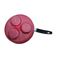 Frigideira Para Ovo Tampa Vidro Antiaderente Vermelha Cereja - 3