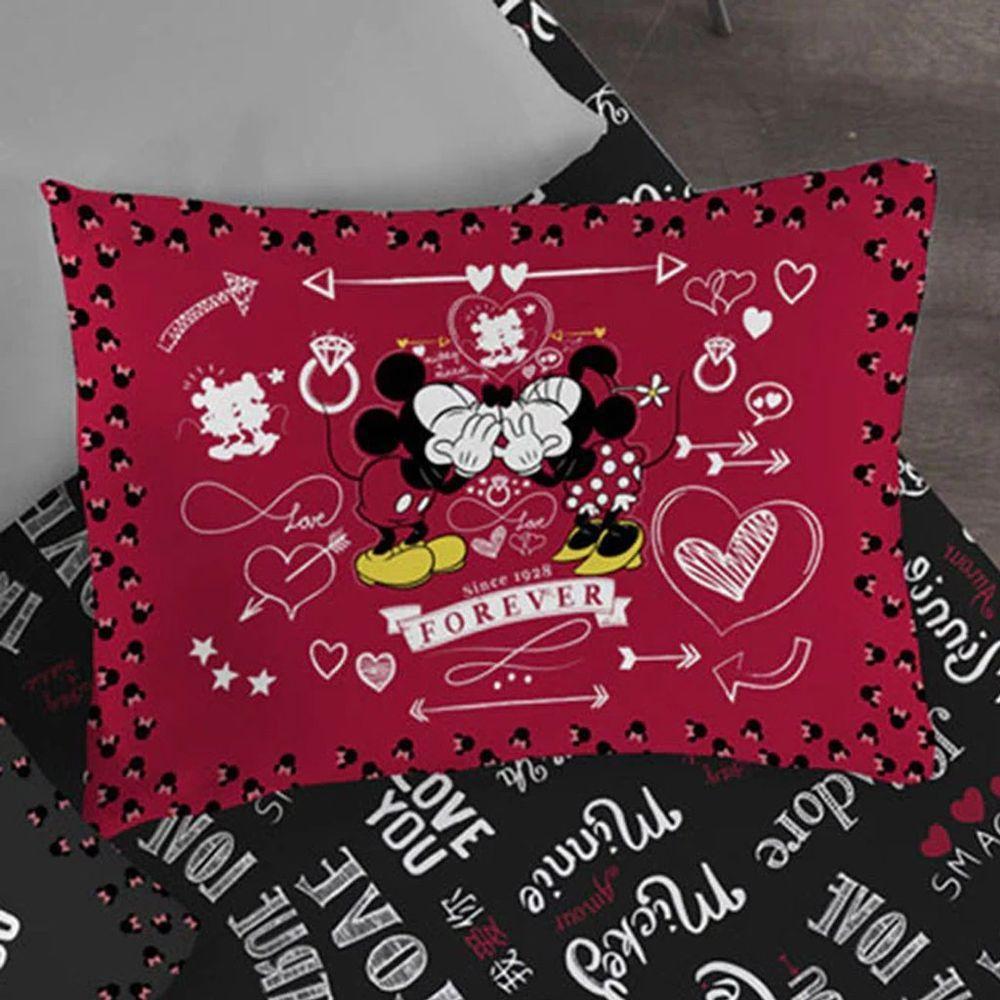 Fronha Avulsa Mickey E Minnie 100% Algodão 48x68cm Vermelho - 3