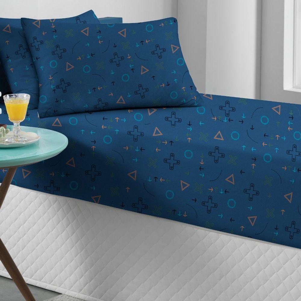 Fronha Avulsa Doce Vida Kids 48x68cm Malha 70% Algodão 30% Poliéster Game Blue - 4
