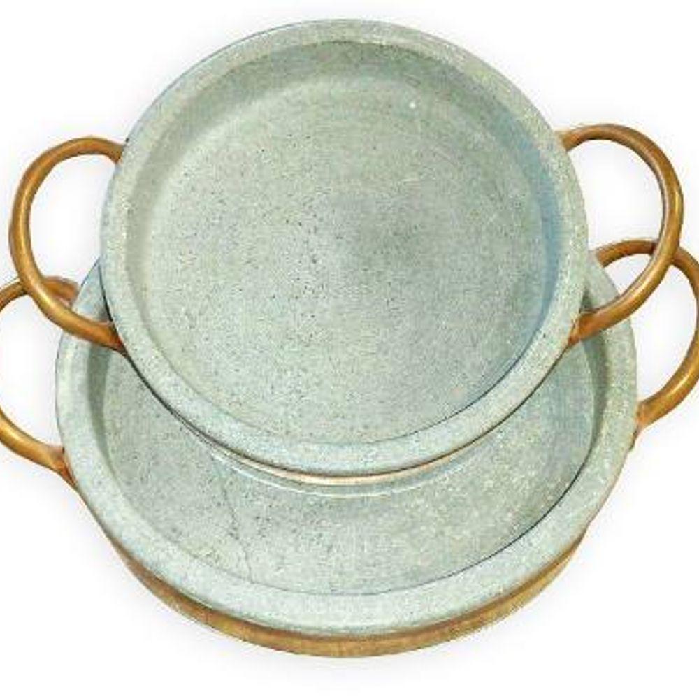 Frigideira em Pedra Sabão com Alça de Cobre 20,0 Cm - 2