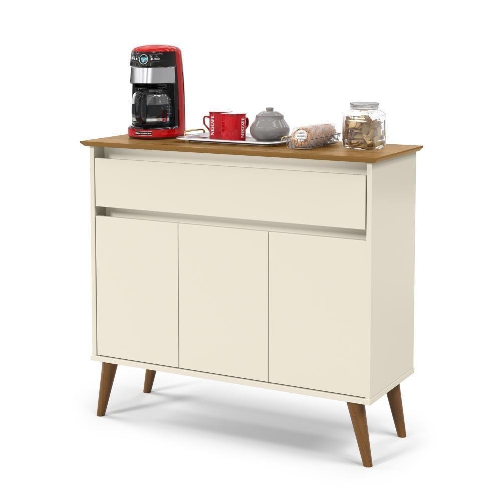 Aparador Buffet 3 Portas Brisbane Off White Freijo - 3