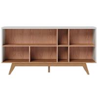 Buffet 3 Portas E Prateleiras Aurora Off White Matte Freijó - 3