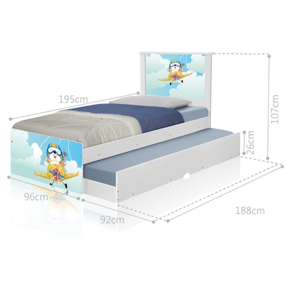 Bicama Juvenil Adesivada Ursinho Patrulheiro Com Colchões - 1