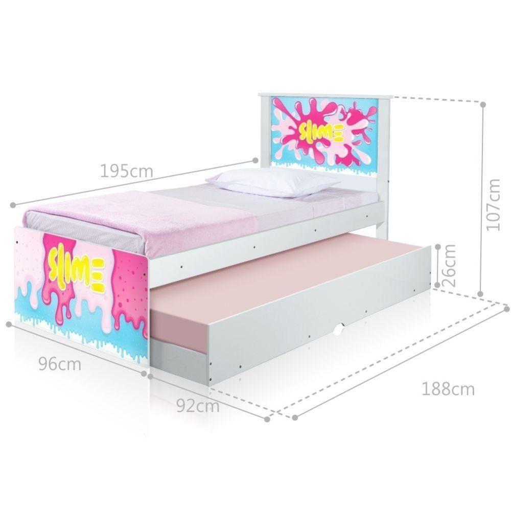 Bicama Solteiro Com Cabeceira Slime Menina - 3