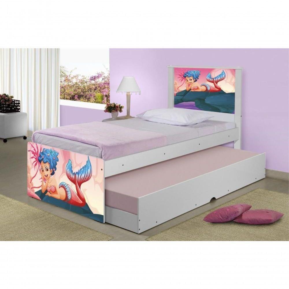 Bicama Juvenil Com Cabeceira Adesivada Sereia Nas Pedras - 3