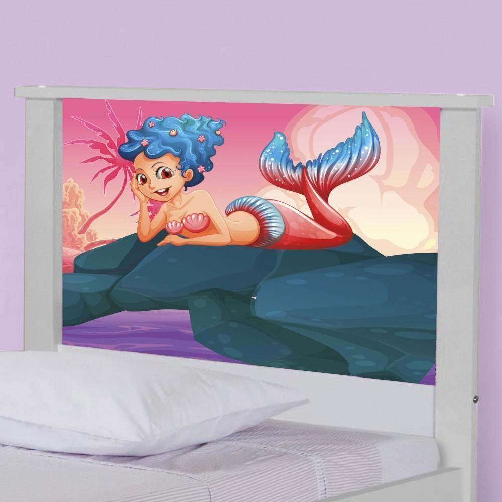 Bicama Juvenil Com Cabeceira Adesivada Sereia Nas Pedras - 4