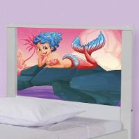 Bicama Juvenil Com Cabeceira Adesivada Sereia Nas Pedras