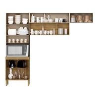 Armário Para Cozinha 9 Portas Hamburgo Freijó Vanilla Ripado - 3