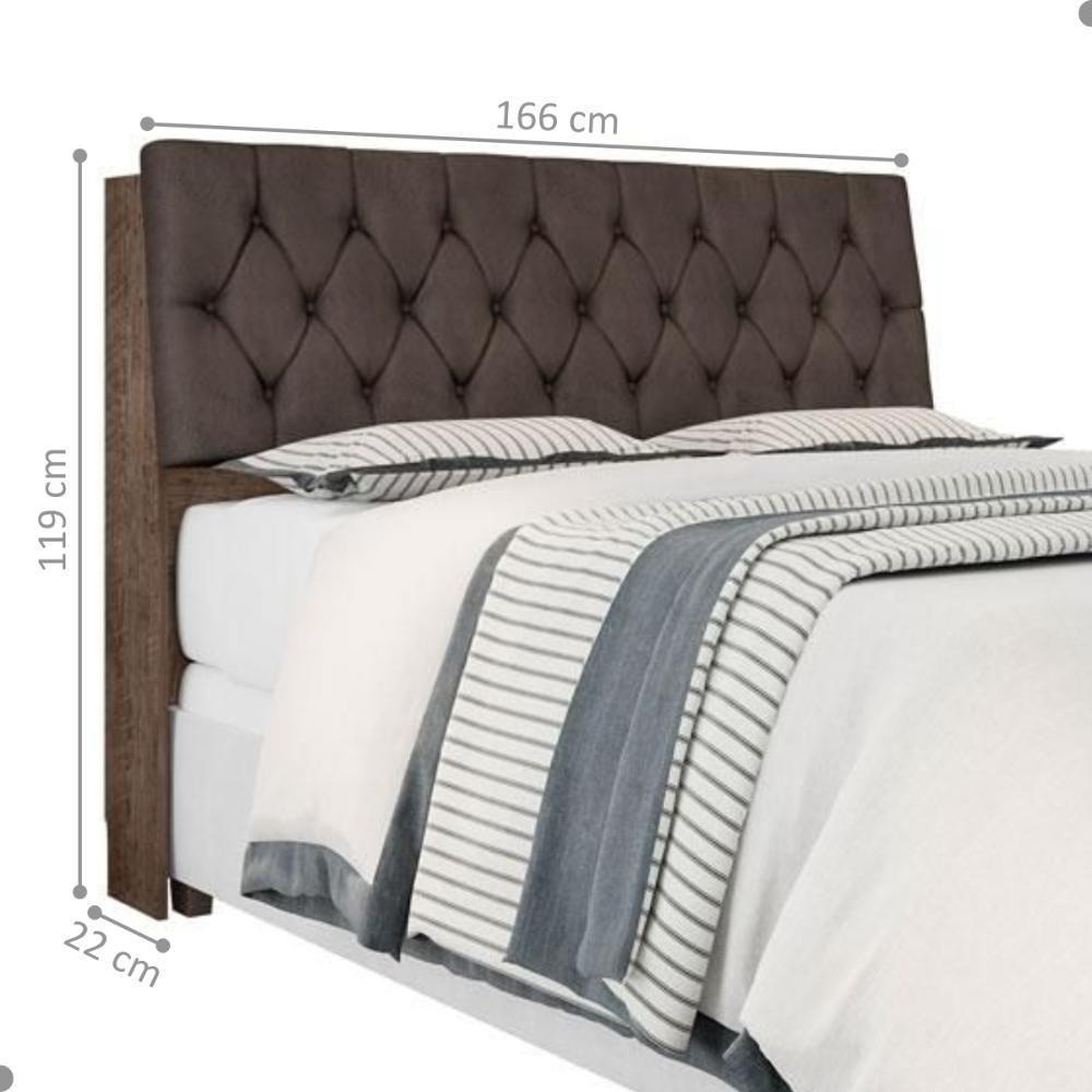 Cabeceira Box Queen Isis Chocolate Com Capitonê Marrom - 2