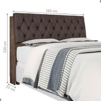 Cabeceira Box Queen Isis Chocolate Com Capitonê Marrom - 2