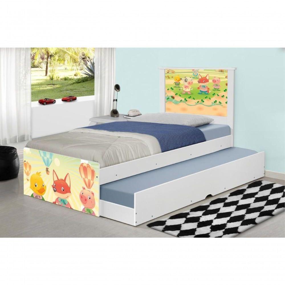 Bicama Juvenil Adesivada Fazendinha Animais Com Colchões - 3