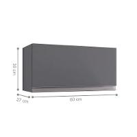 Armário De Cozinha Aéreo Birmingham Cinza - 2