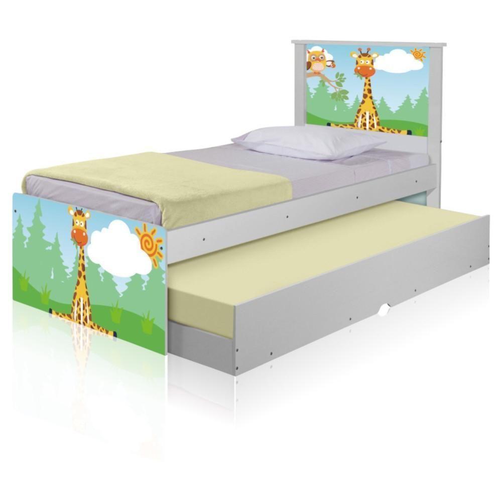Bicama Juvenil Adesivada Safari Girafa Com Colchões - 2