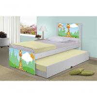 Bicama Juvenil Adesivada Safari Girafa Com Colchões - 3