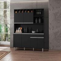 Armário De Cozinha 6 Portas 2 Gavetas Barcelona Preto - 1
