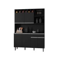 Armário De Cozinha 6 Portas 2 Gavetas Barcelona Preto - 2