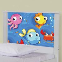 Bicama Juvenil Adesivada Fundo Do Mar Peixinhos Com Colchões