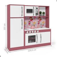 Armário Cozinha Com Refrigerador Infantil Lux Branco Rosa - 2