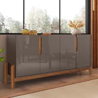 Buffet Agnes Cinza Pérola-cedro 4 Portas Com Detalhe Curvo - 1