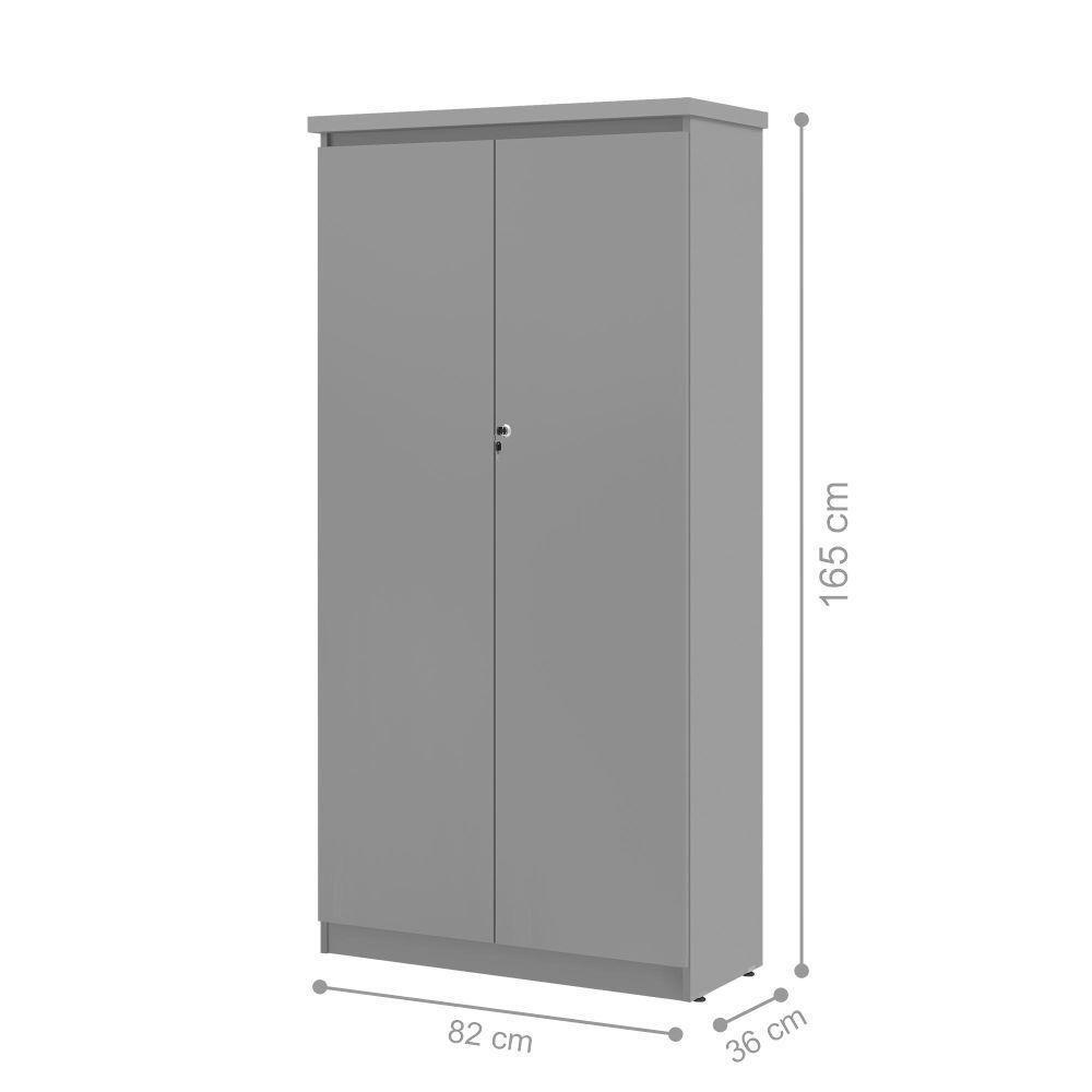 Armario Com 2 Portas 4 Prateleiras Emir Cinza - 2
