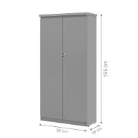 Armario Com 2 Portas 4 Prateleiras Emir Cinza - 2