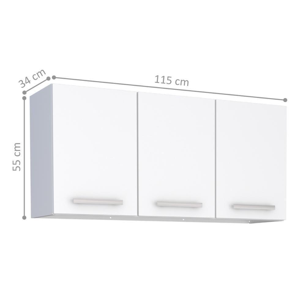Armário Suspenso 3 Portas Codajás Branco - 2