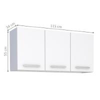 Armário Suspenso 3 Portas Codajás Branco - 2