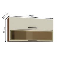 Armário Suspenso Com 2 Portas Quebec Nogueira Ripado - 2