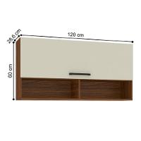 Armário Aéreo Com 1 Porta India Nogueira Off White - 2