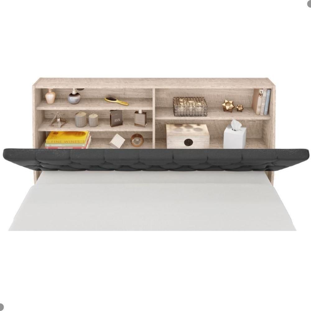 Cabeceira Box Queen Isis Amarula Com Capitonê Preto - 4