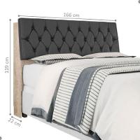 Cabeceira Box Queen Isis Amarula Com Capitonê Preto - 2