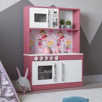 Armário Cozinha Infantil Lux Branco Rosa - 1