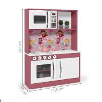 Armário Cozinha Infantil Lux Branco Rosa - 2