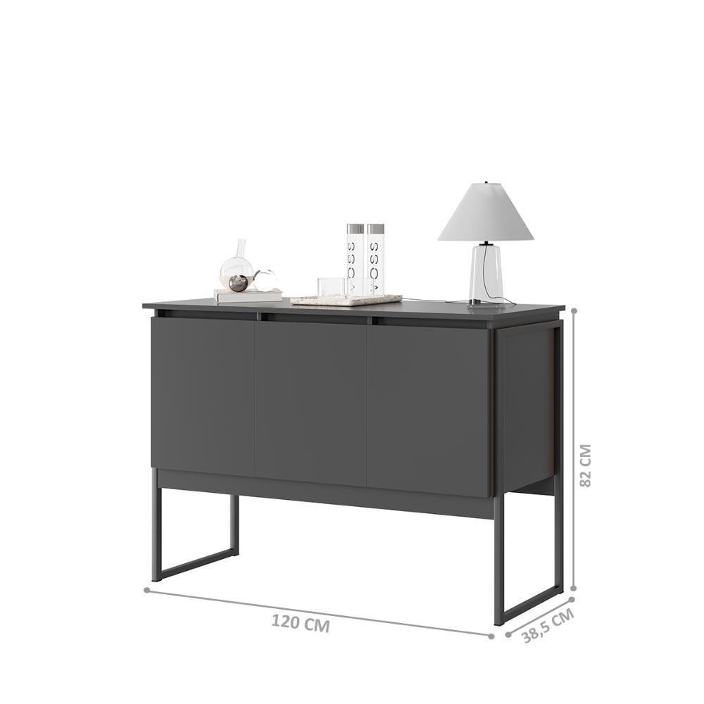 Buffet Classico Com 3 Portas Veneza Preto Onix - 2