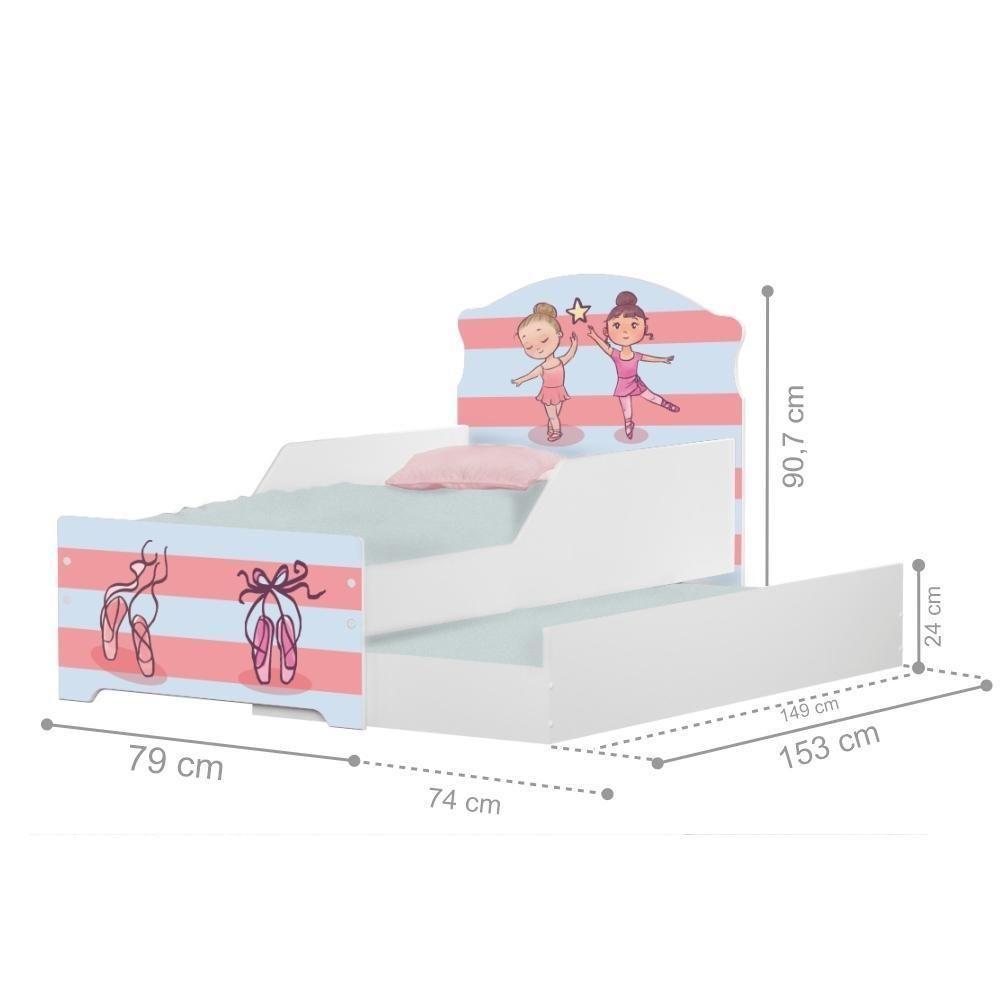 Bicama Infantil Uly Bailarinas Meninas Com Colchões - 3