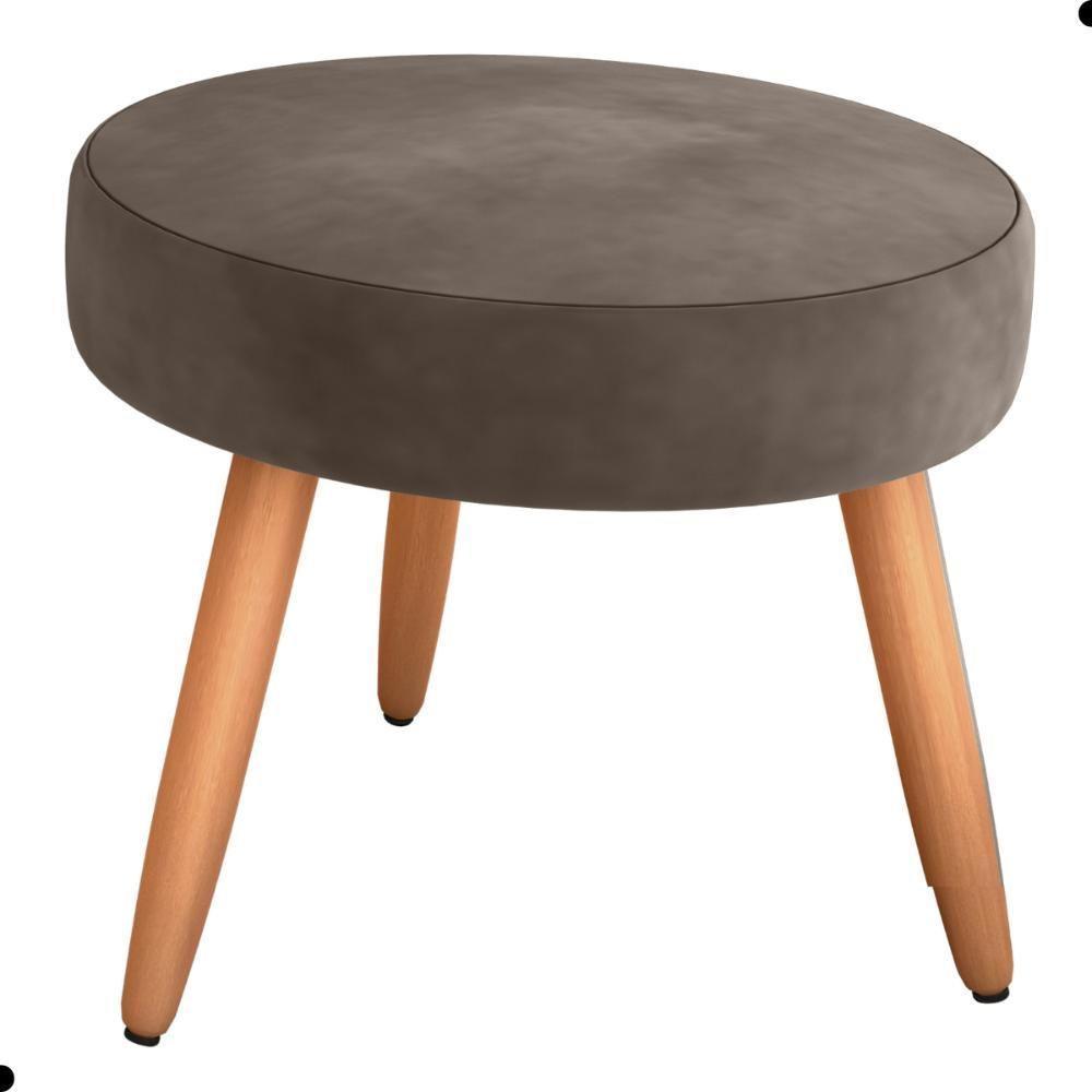 Conjunto Poltronas E Puff Iara Veludo Marrom - 5