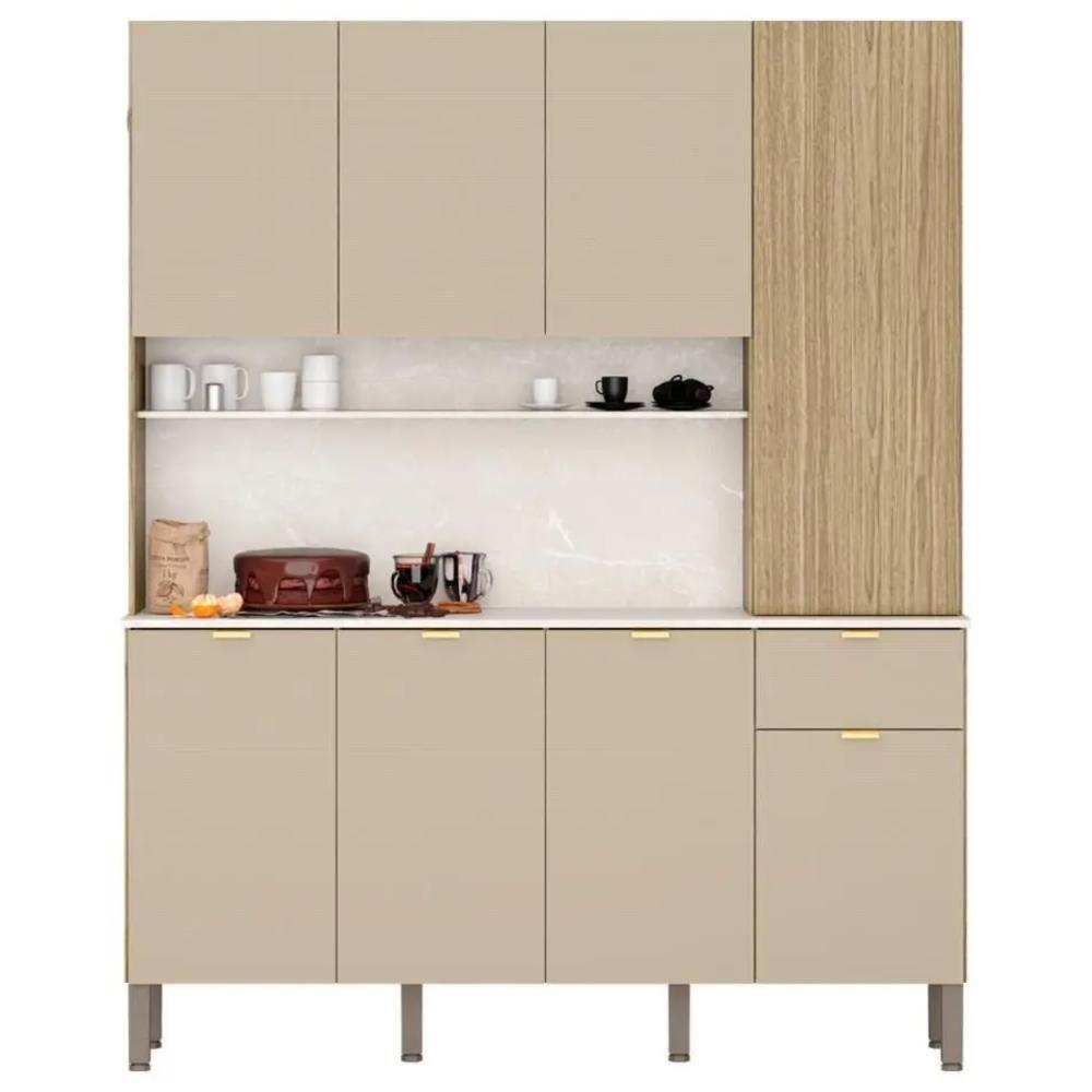 Armário Para Cozinha 8 Portas Riscatto Aroa Freijó Vanilla - 3