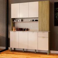 Armário Para Cozinha 8 Portas Riscatto Aroa Freijó Vanilla - 1