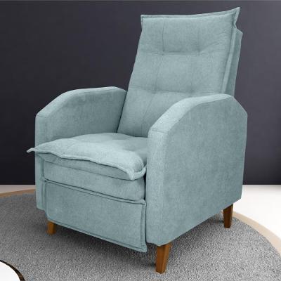 Poltrona Reclinável Alef Boucle Azul Veludo Turkey Bouclê Casa H