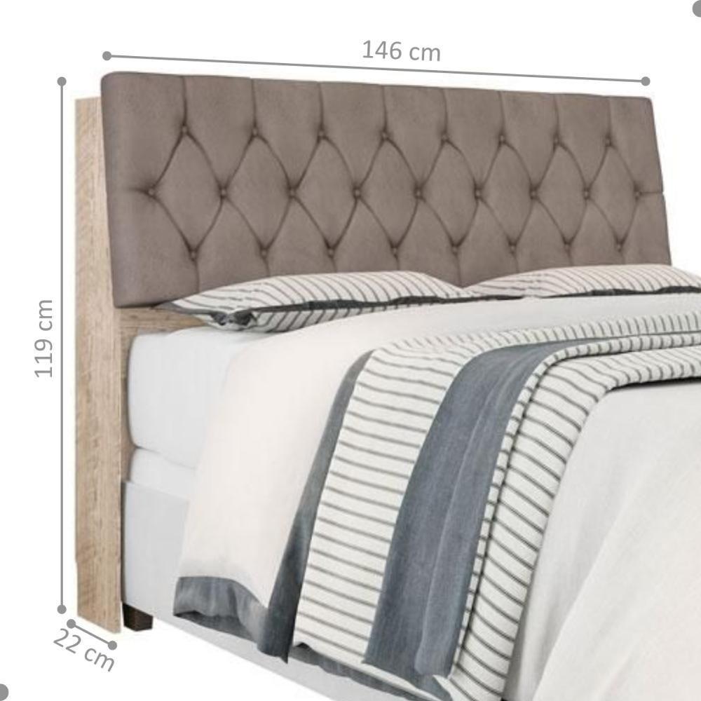 Cabeceira Box Casal Isis Amarula Com Capitonê Bege Escuro - 2