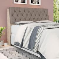 Cabeceira Box Casal Isis Amarula Com Capitonê Bege Escuro - 1