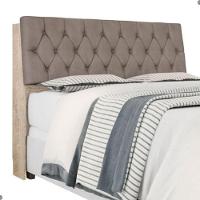 Cabeceira Box Casal Isis Amarula Com Capitonê Bege Escuro - 3