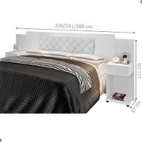 Cabeceira Box Bruna Branco Com Capitonê Branco - 2