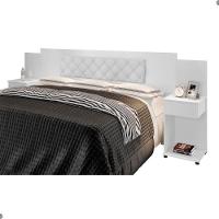 Cabeceira Box Bruna Branco Com Capitonê Branco - 3