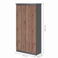 Armario Com 2 Portas 4 Prateleiras Emir Noce Preto - 2